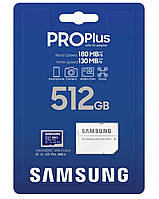 Карта памяти Samsung 512 GB PRO Plus microSDXC (2023) MB-MD512SA, up to 180/130 MB/s !!!