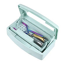 Професійний бокс (контейнер, стерилізатор) для дезінфекції манікюрних інструментів з віконцем) Зелений