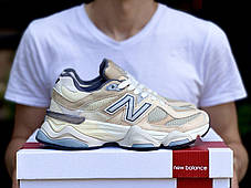 Чоловічі кросівки New Balance 9060 beige Нью Беланс 9060 бежеві замш текстиль рефлектив унісекс, фото 3
