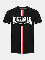 Мужская хлопковая футболка Lonsdale - трикотажная, черная XL