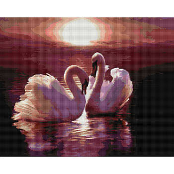 Алмазна мозаїка "Пара лебеди" Brushme DBS1013 40х50 см