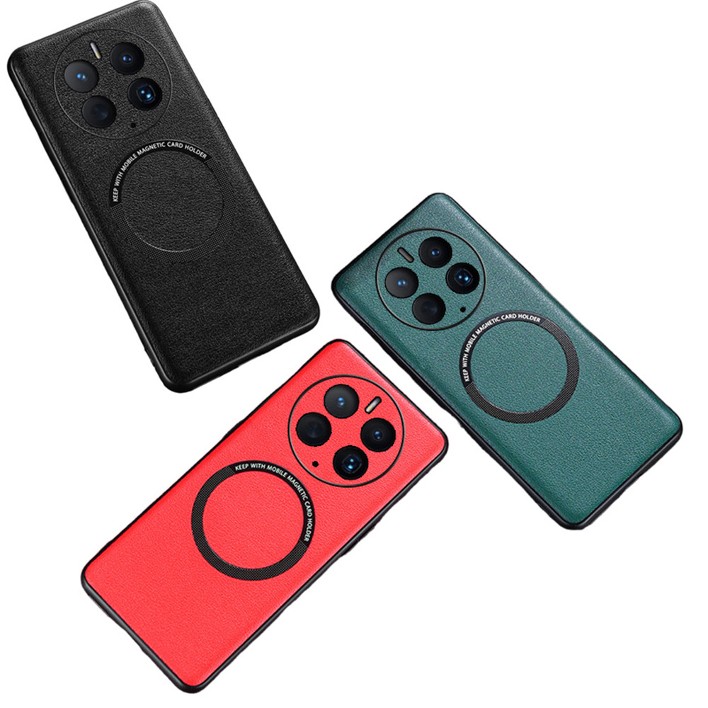 Шкіряний чохол - накладка Leather Hybrid Case для Huawei Mate 50 Pro з металевою вставкою, фото 1