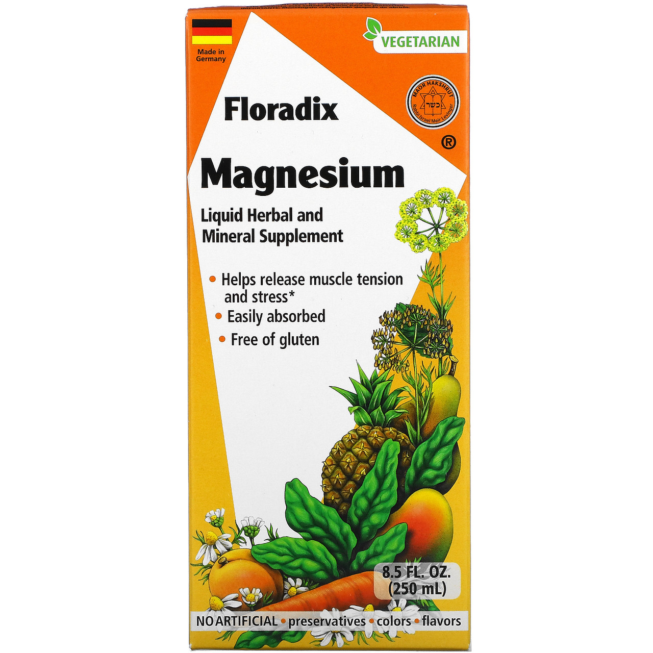 Gaia Herbs, Floradix, магній, рідка добавка з трав і мінералів, 250 мл (8,5 рідин та си. Унції), Київ