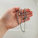 Чоловічий срібний ланцюжок якір з православними вставками Архангел Михаїл. Якірний ланцюжок 55 см срібло 925, фото 3