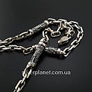 Чоловічий срібний ланцюжок якір з православними вставками Архангел Михаїл. Якірний ланцюжок 55 см срібло 925, фото 6