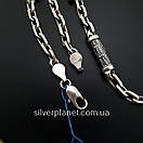 Чоловічий срібний ланцюжок якір з православними вставками Архангел Михаїл. Якірний ланцюжок 55 см срібло 925, фото 10