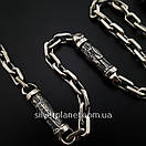 Чоловічий срібний ланцюжок якір з православними вставками Архангел Михаїл. Якірний ланцюжок 55 см срібло 925, фото 7