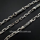 Чоловічий срібний ланцюжок якір з православними вставками Архангел Михаїл. Якірний ланцюжок 55 см срібло 925, фото 8