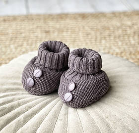 В'язані пінетки для малюків "Little step" 0 - 3 міс. Kid's Fantasy Коричневий