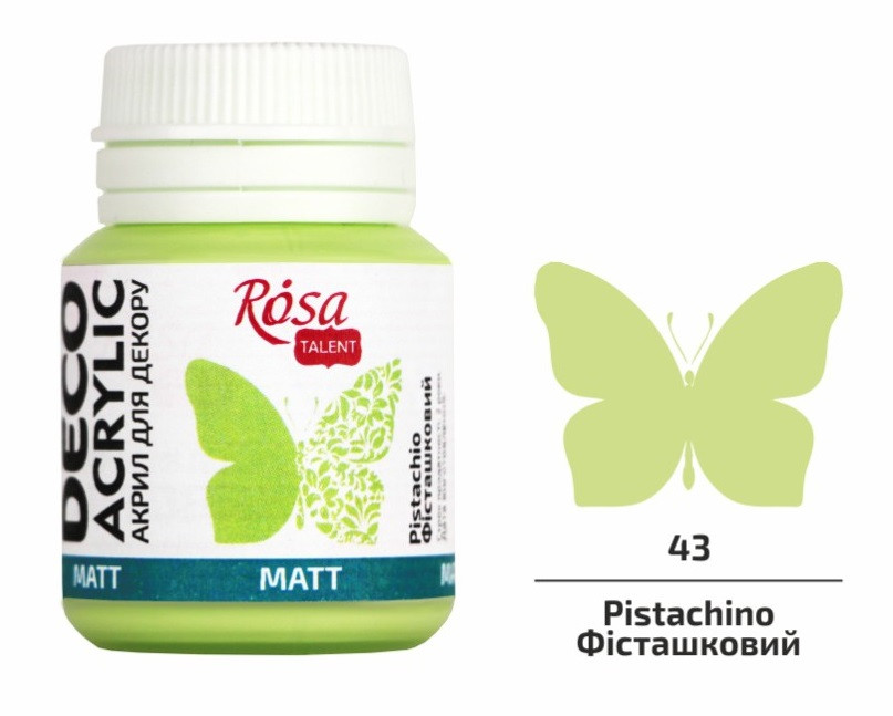 Фарба акрилова матова фісташкова (43) 20 мл Rosa Talent