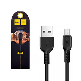 USB кабель HOCO X20 MicroUSB 3M (Чорний)