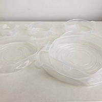 Набор силиконовых крышек для посуды 6 шт универсальные. AU-290 Цвет: белый TVS