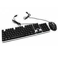 Клава с подсветкой UKC K01, Клавиатуру и мышку с подсветкой, Набор клавиатура YD-488 и мышь TVS