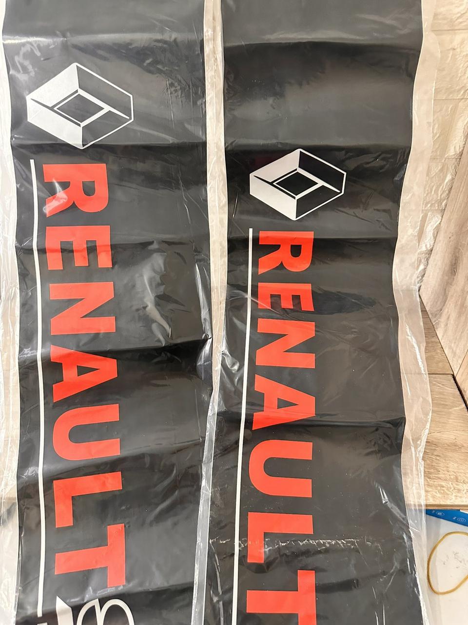 Вінілова наклейка на авто Смуги Renault Sport, наклейки на кузов, чорна з червоним, 2 шт (KG-9232)