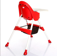 Дитячий стільчик для годування від народження малюка, Стілець для дітей ROYAL BABY, Столик червоний складаний