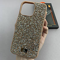 Чохол для Apple iPhone 14 Pro Max блискучий з камінням чохол на телефон айфон 14 про макс рожеве золото s2q