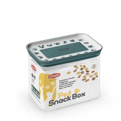 Контейнер для зберігання ласощів Stefanplast (Стефанпласт) Pet Snack Box 1,5л смарагдовий