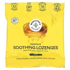 Beekeeper's Naturals, Заспокійливі пастилки з прополісом, мед, 6 пастилок, 21 г (0,74 унції), Київ