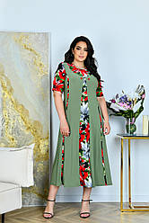 Літнє жіноче плаття нижче коліна сукня трапеція 54