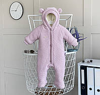 Утепленный вязаный комбинезон для малышей "Мишутка" рост 68 см Kid's Fantasy Розовый