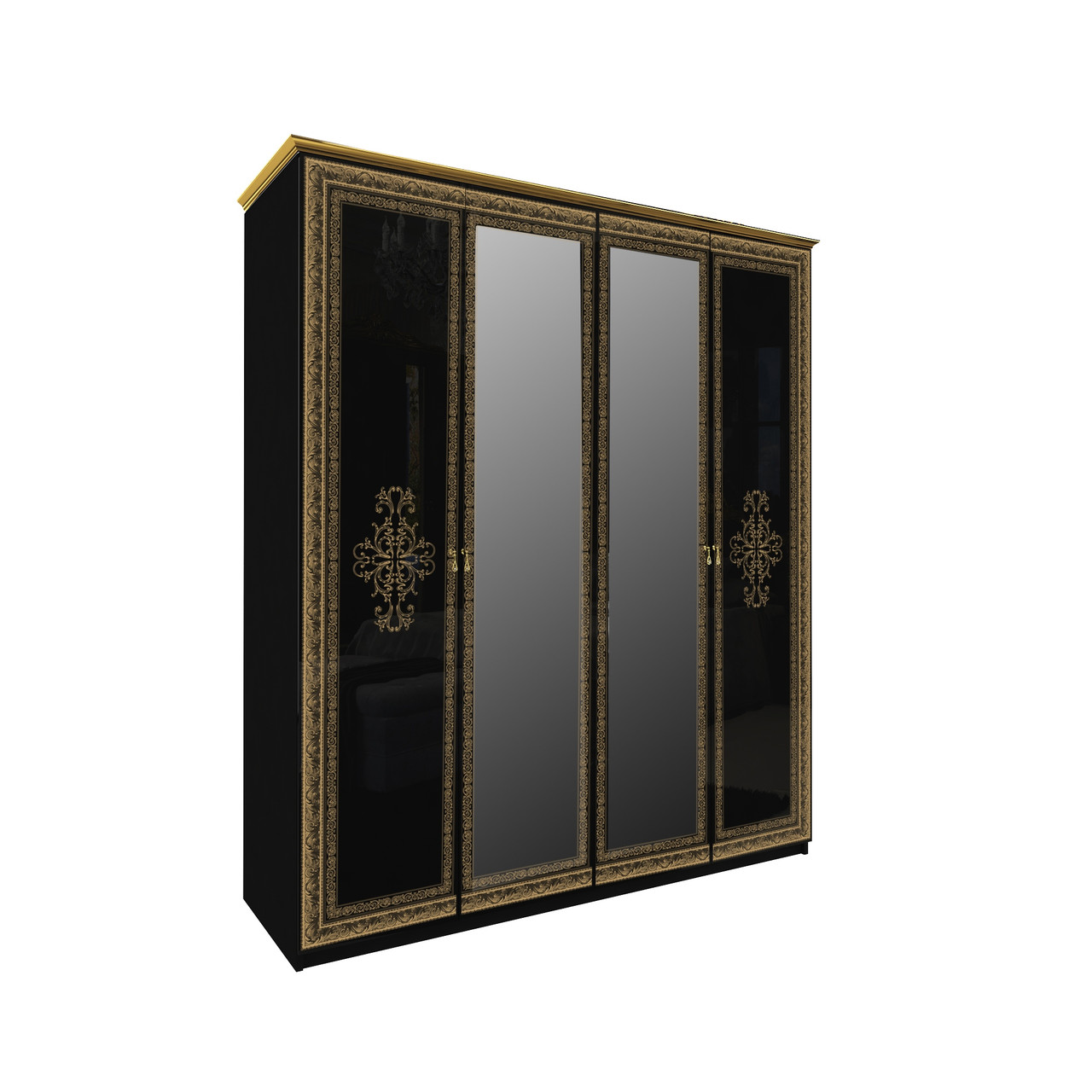 Шафа Дженніфер 4дв Чорний глянець Міро-Марк, фото 1