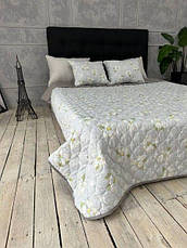 Покривало ковдра літня стьобана 220х240 на ліжко з подушками Сатин, фото 2