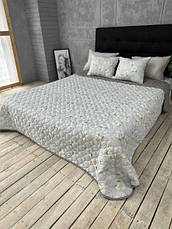 Покривало ковдра літня стьобана 220х240 на ліжко з подушками Сатин, фото 3