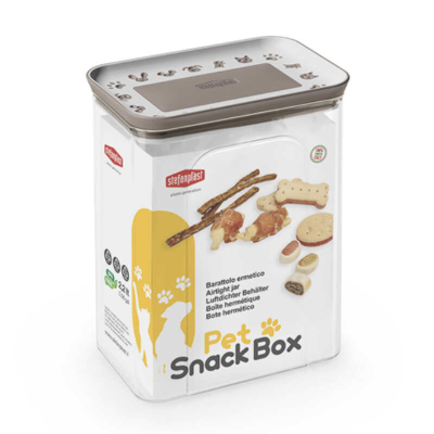 Контейнер для зберігання ласощів Stefanplast (Стефанпласт) Pet Snack Box 2,2л (бежевий)