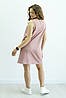 Плаття жіноче без рукавів оверсайз трикотажне на літо тканина "кулір" колір пудра, фото 7