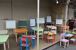 Детский комплект стол и два стула, детский стол с пеналом, детский деревянный стульчик