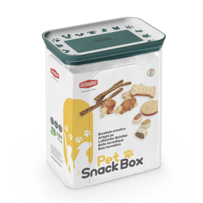 Контейнер для зберігання ласощів Stefanplast (Стефанпласт) Pet Snack Box 2,2л смарагдовий