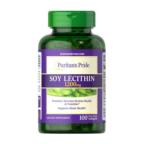 Soy Lecithin 1200 mg (100 softgels), фото 1