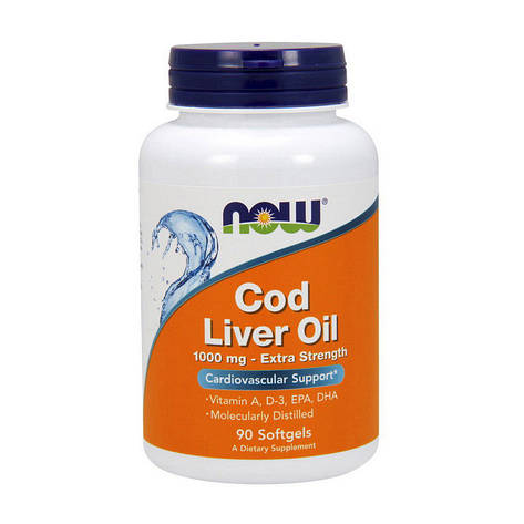 Cod Liver Oil 1000 mg extra strength (90 softgels), фото 1