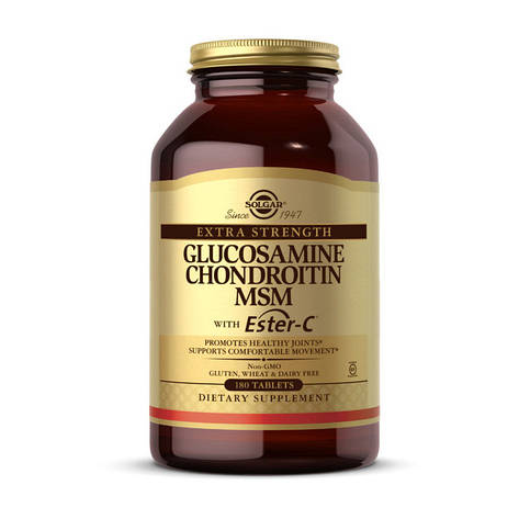 Solgar Glucosamine Chondroitin MSM with Ester-C (180 tabs), фото 1
