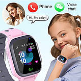 Дитячий смарт годинник з сим картою, відстеженням Рожеві Smart Baby Watch Розумний годинник для дівчинки, фото 4