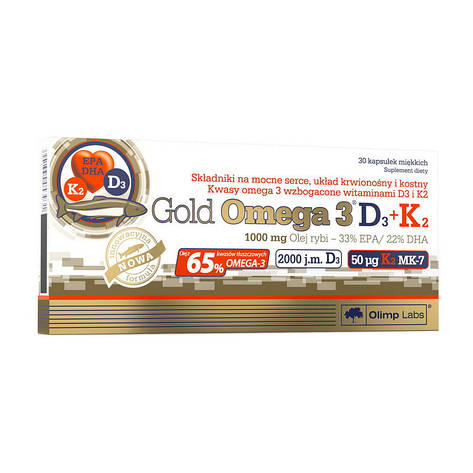 Gold Omega 3 65% D3+K2 (30 caps), фото 1