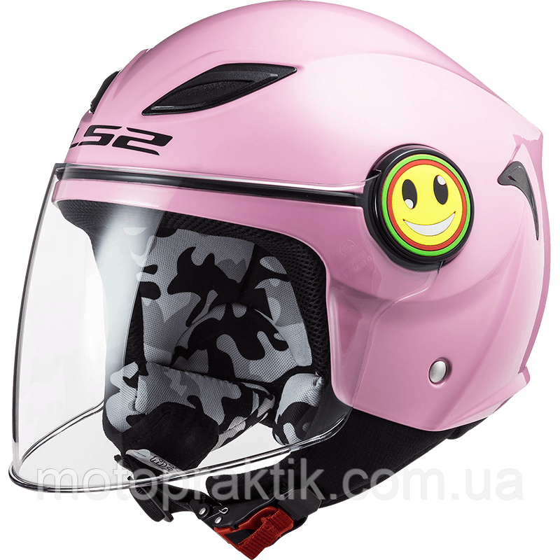 LS2 OF602 Funny Solid Gloss Pink, S Дитячий мотошолом лицевик