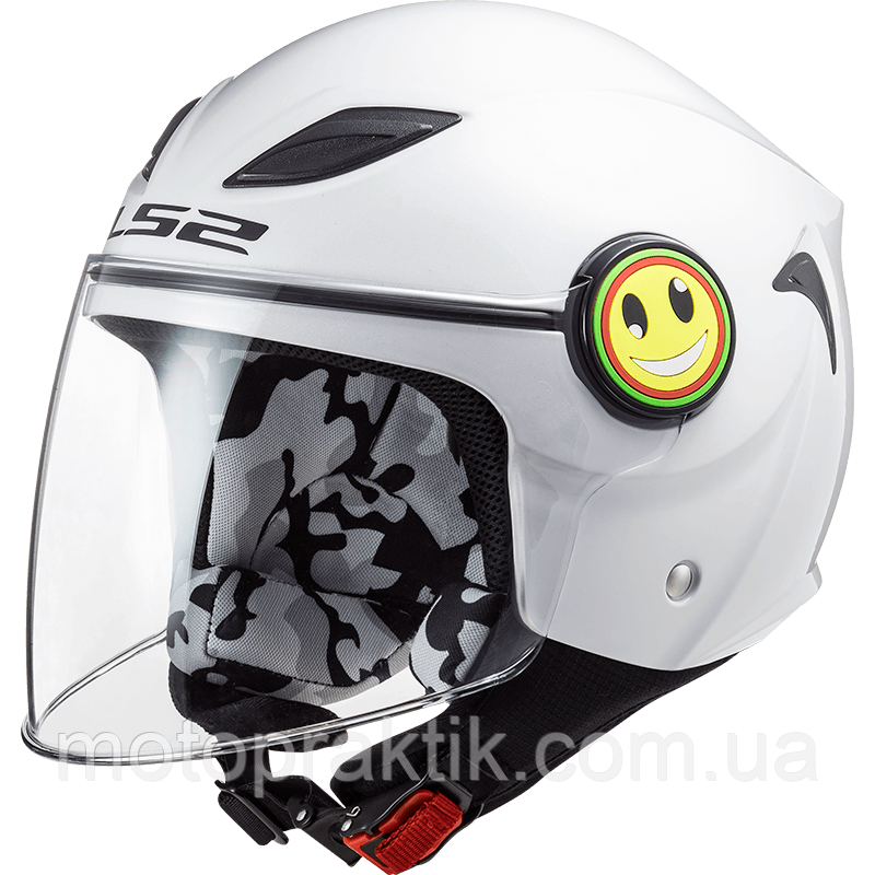 LS2 OF602 Funny Solid Gloss White, S Дитячий мотошолом лицевик