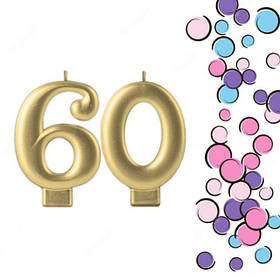 Свічки цифри білі із золотом