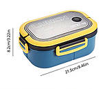 Контейнери для їжі, ланч бокс дворівневий, контейнер для їжі 1200 мл, фото 2