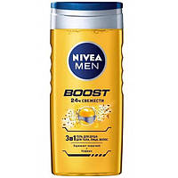 Гель для душа Nivea Men Boost 3в1 Для тела лица волос с кофеином 250мл