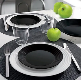 Столовий сервіз Luminarc Harena Black/White чорно-білий 18 предметів (N1518)