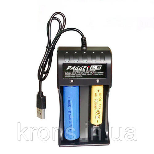Універсальний зарядний пристрій для 18650 Ni-MH Ni-Cd, USB, 2 канали