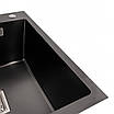 Мийка PVD Platinum Handmade HSBB 500x500x220 чорна (квадратний сифон,3.0/1.0), фото 3