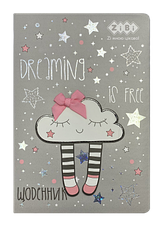 Щоденник шкільний ZB.13216-09 CLOUD, В5, 48 арк., тверд. обл., шт.шкіра/поролон, сірий (40)