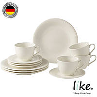 Кофейный сервиз Villeroy & Boch Like Color Loop Natural из 12 предметов премиальный фарфор белый