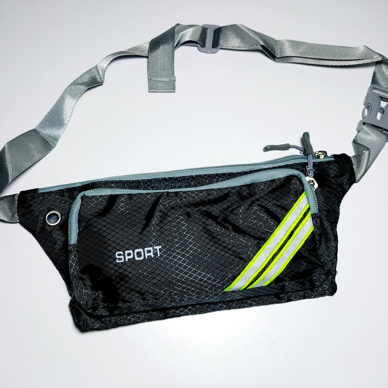 Поясна плоска сумка бананка дитяча чорна, фото 1