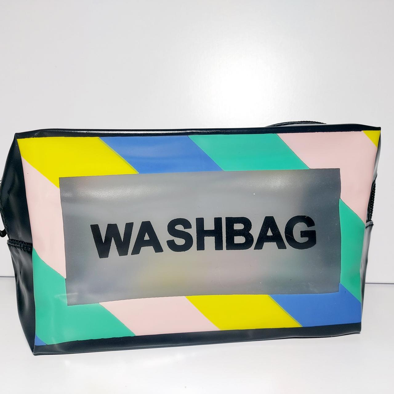 Косметичка прозора чорна washbag форма бочок, фото 1