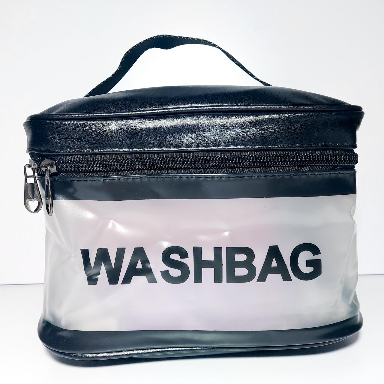 Косметичка скриня прозора washbag чорна