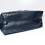 Косметичка молодіжна з ручкою чорний шкірозамінник Глазки, фото 3